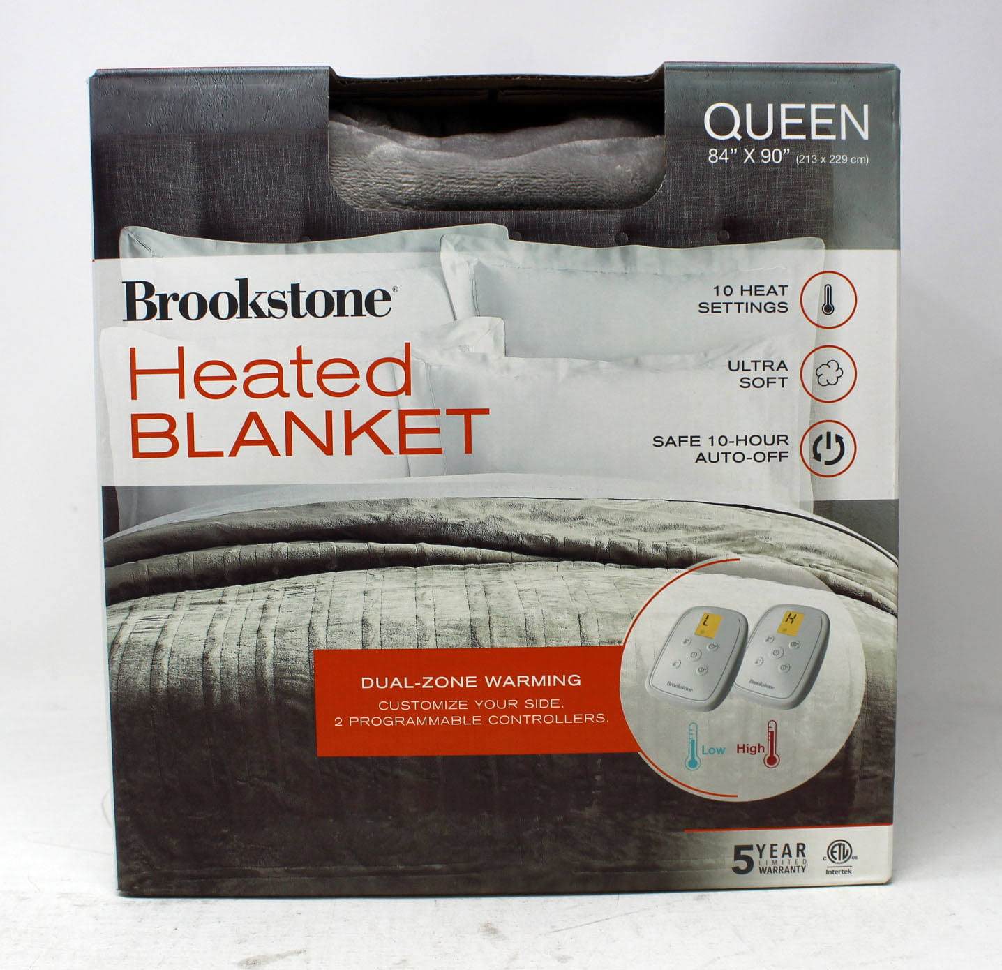 Brookstone Ultra Soft Queen Electric Heated Blanket 10-Heat Settings