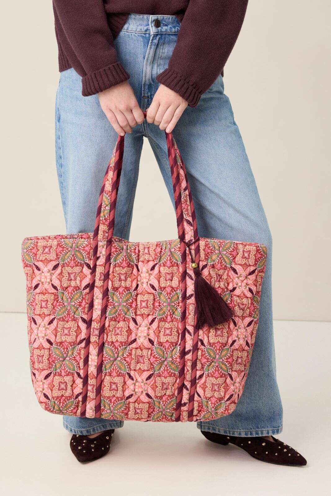 Rode shopper met print