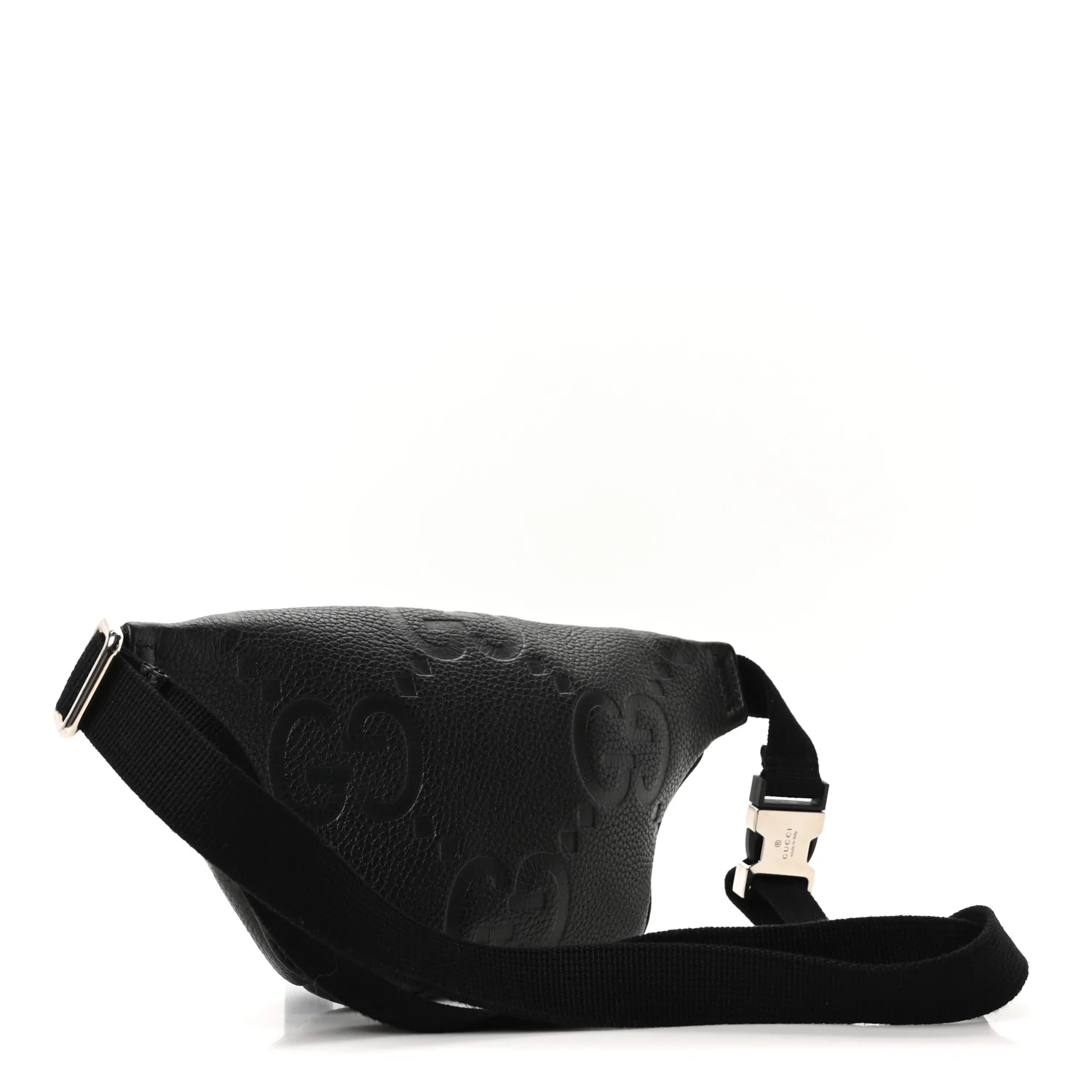 Piuma Calfskin Jumbo GG Embossed Small Belt Bag Black