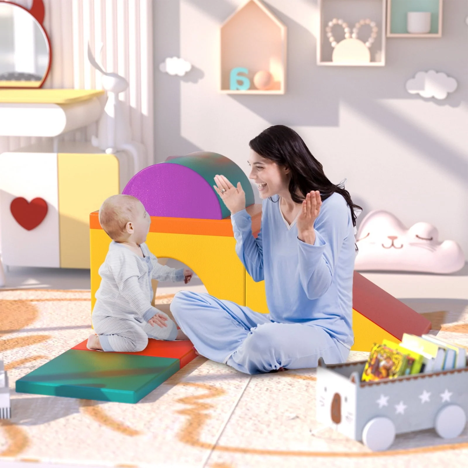 5 PCS Kids Climbing Toys for Toddlers 1-3, Lightweight Couch Kids for Crawling Sliding, Soft Play Equipment Foam Climber Blocks, Indoor Climb and Crawl Activity Playset - Image 7