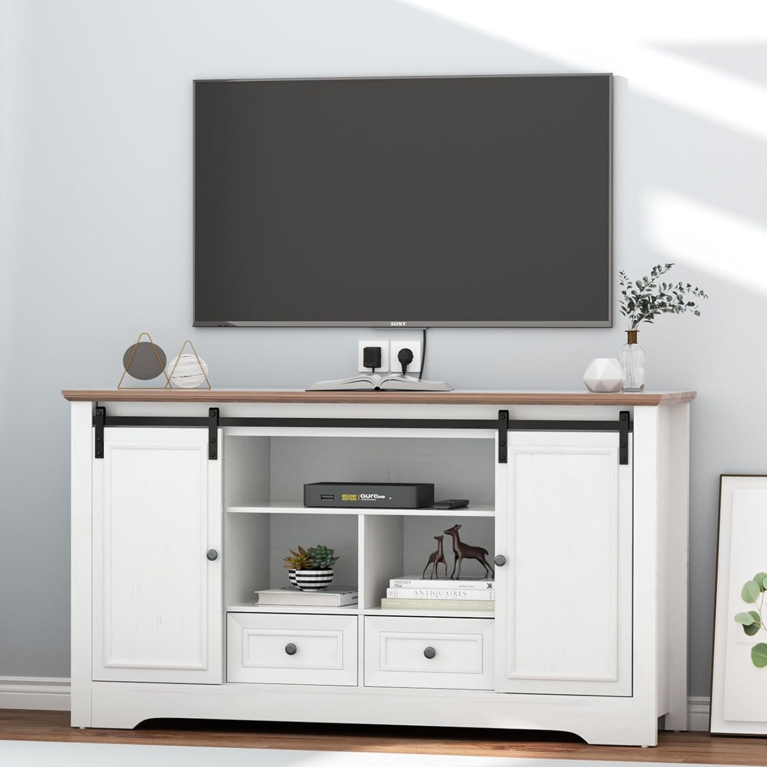 Farmhouse TV Stand for 60 Inch TV, 30