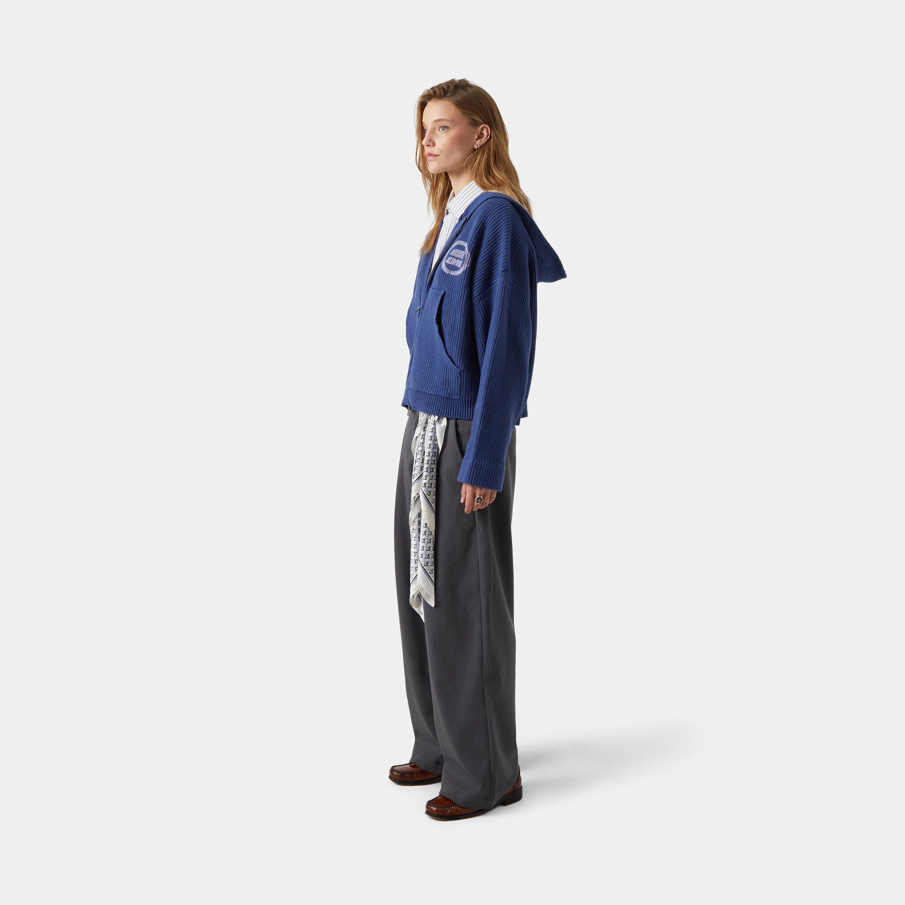 Anon Indigo Zipper Knit