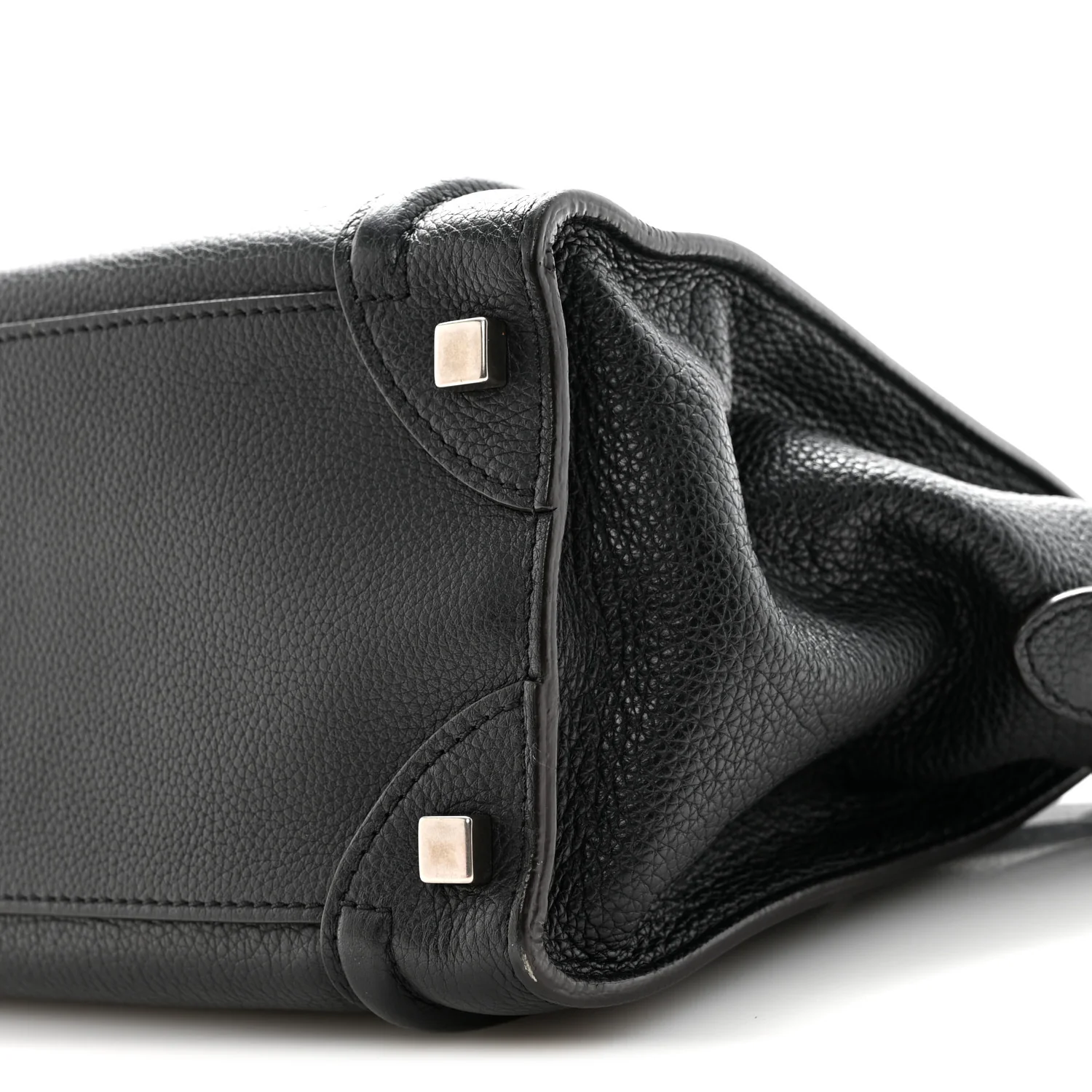 Drummed Calfskin Micro Luggage Black