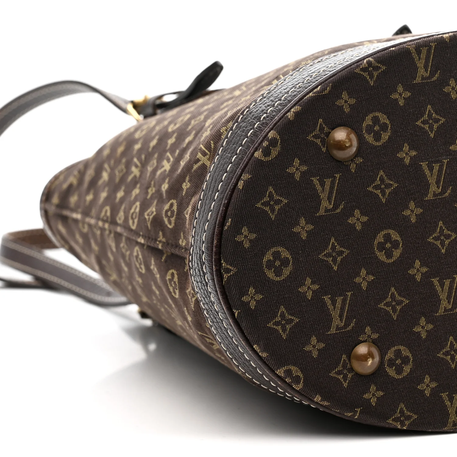Mini Lin Monogram Bucket Bag Ebene