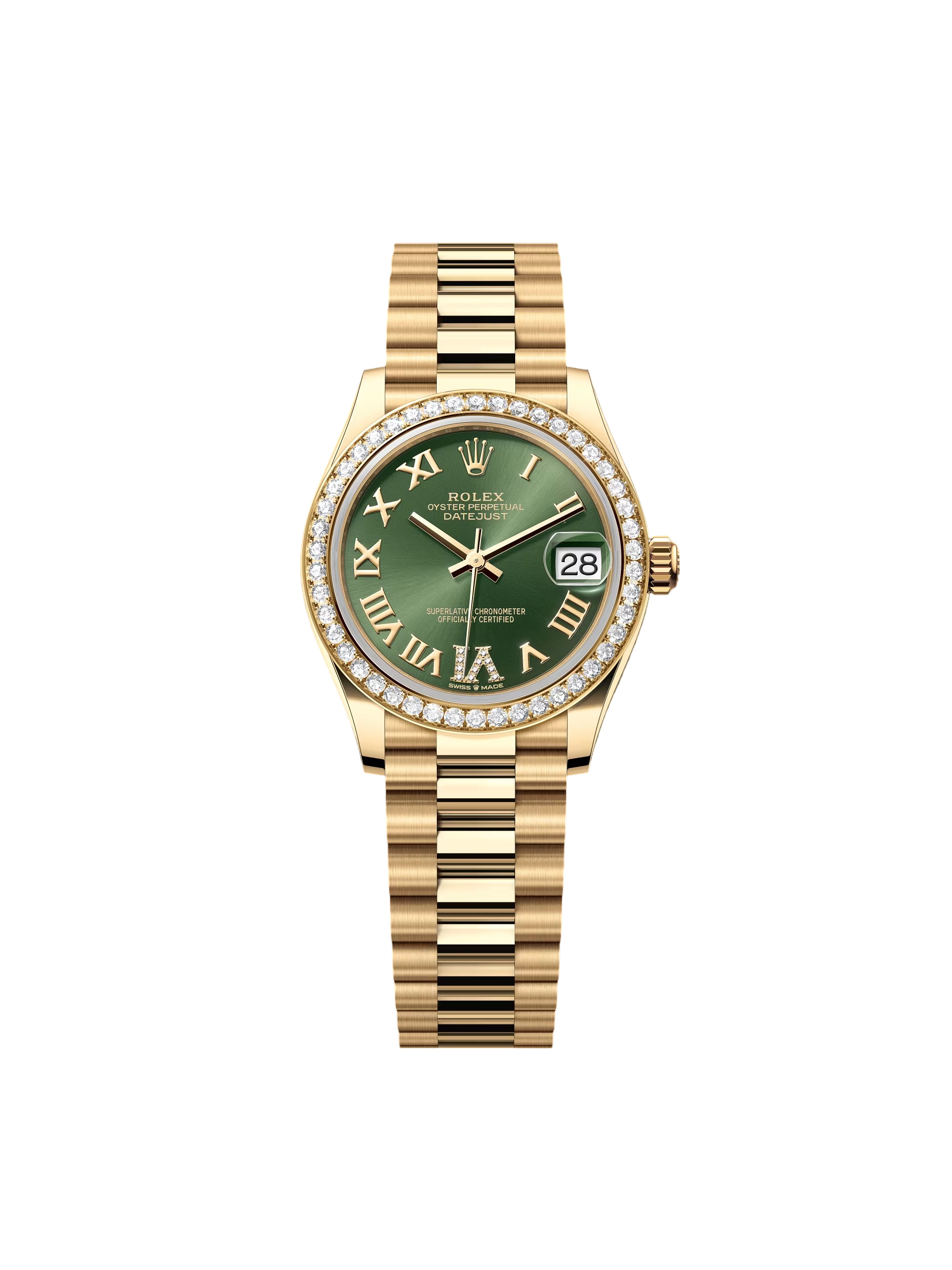 【Super Clone】RLX Datejust m278288RBR-0024 Olive Green 31mm Dial President Bracelet Watch