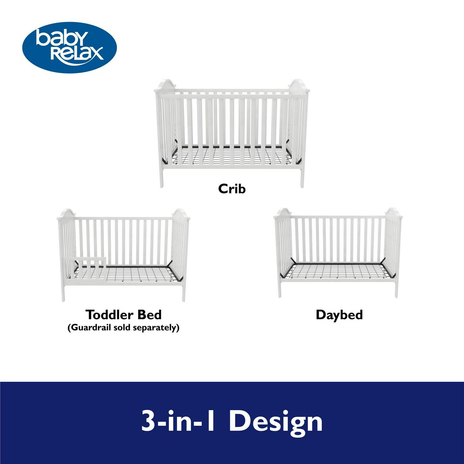 Adele 3-in-1 Convertible Crib. White - Image 3