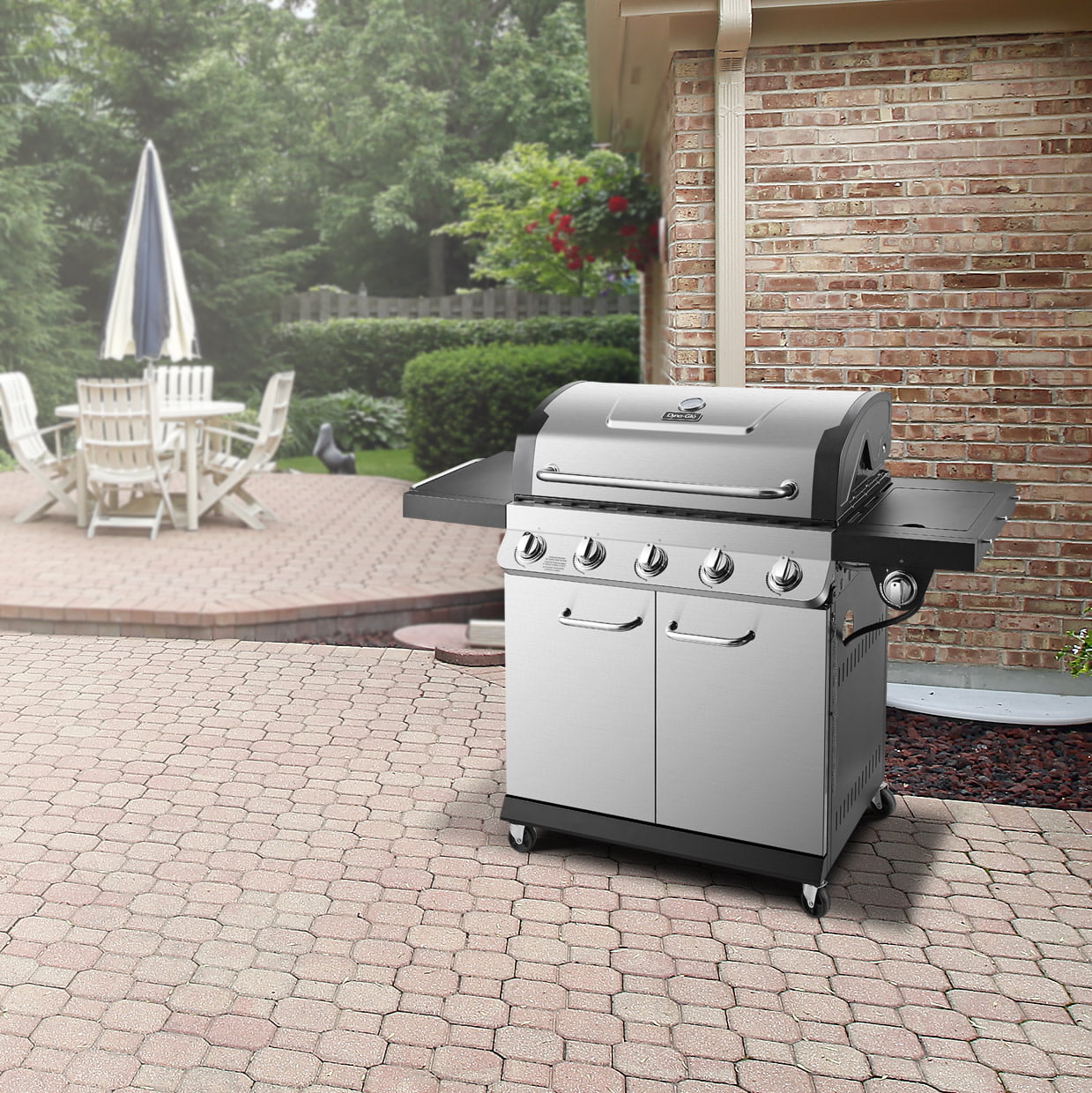 5 Burner Silver Propane Gas Grill