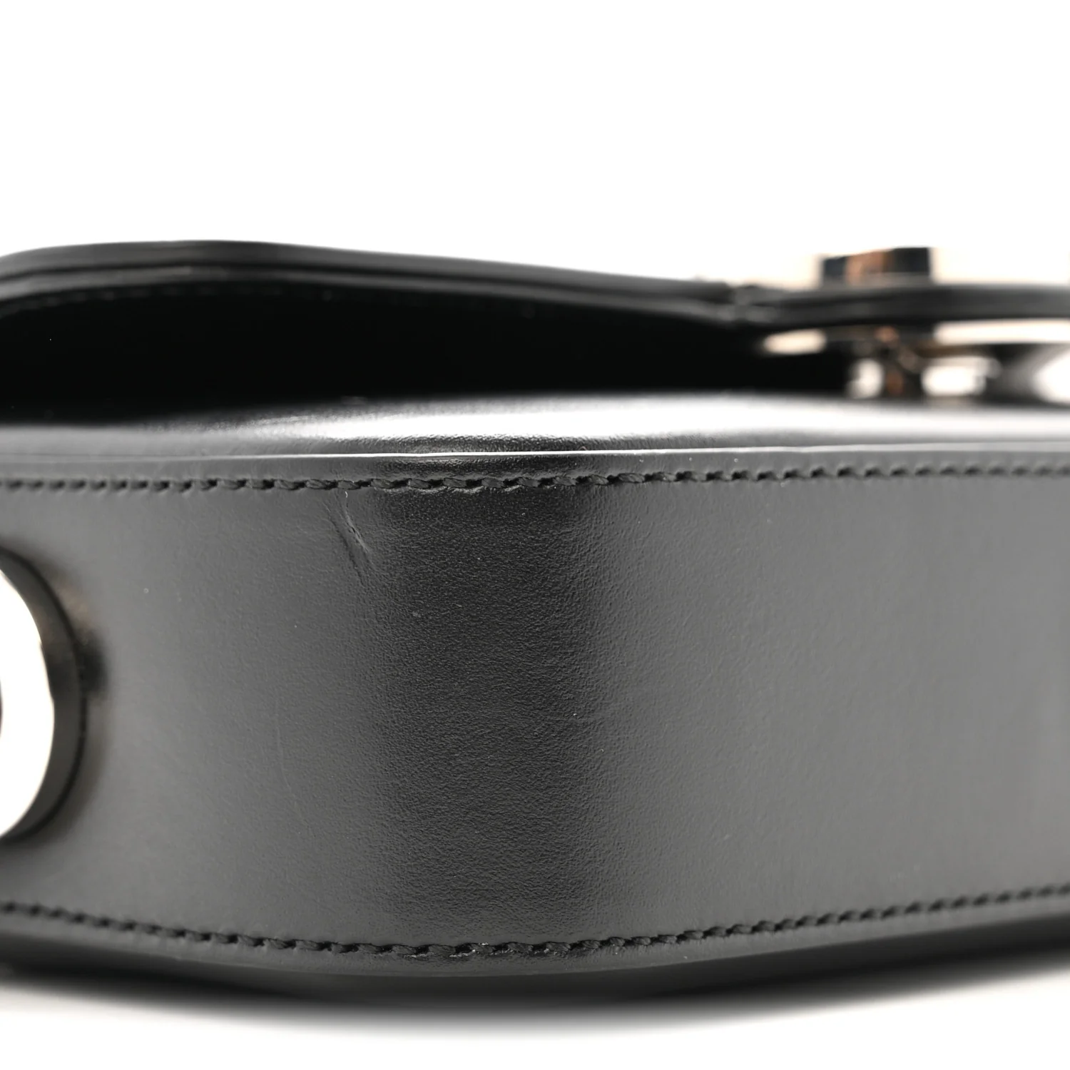 Senna Calfskin Petite GG Top Handle Shoulder Bag Black