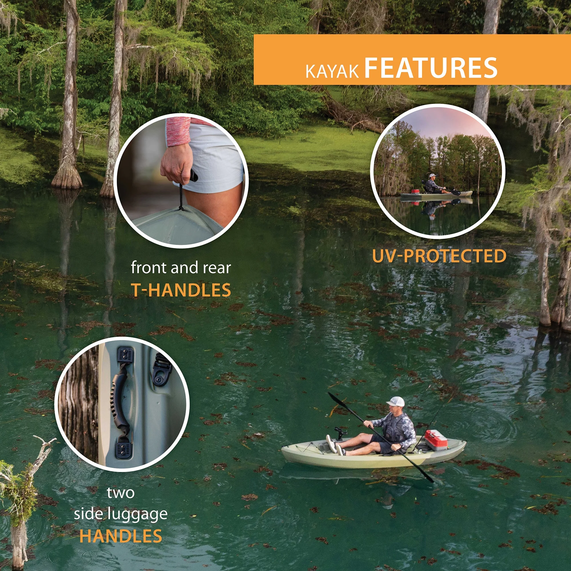 Lifetime Tamarack Angler 10 Ft. Fishing Kayak, Volcano Fusion (91340)