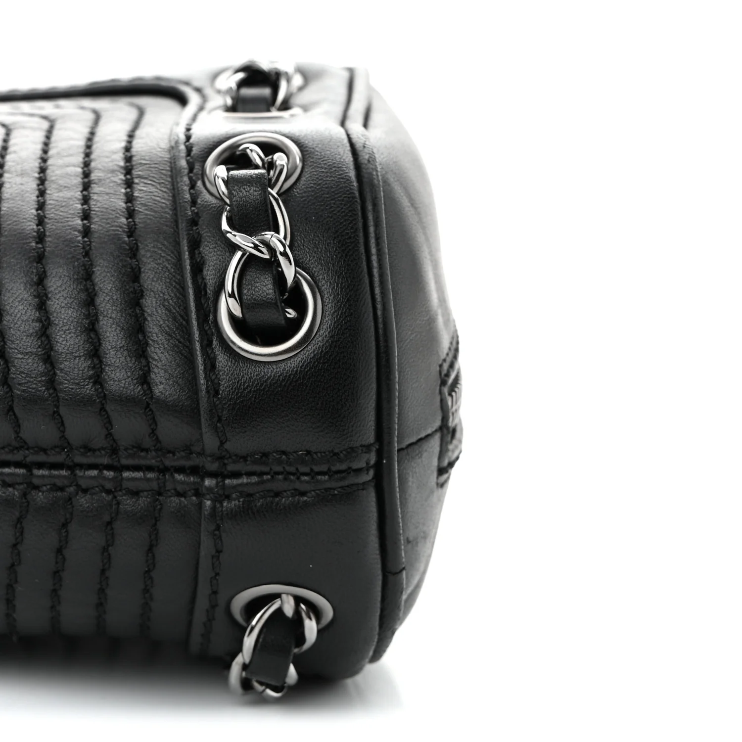 Lambskin Lax Small Tassel Shoulder Bag Black