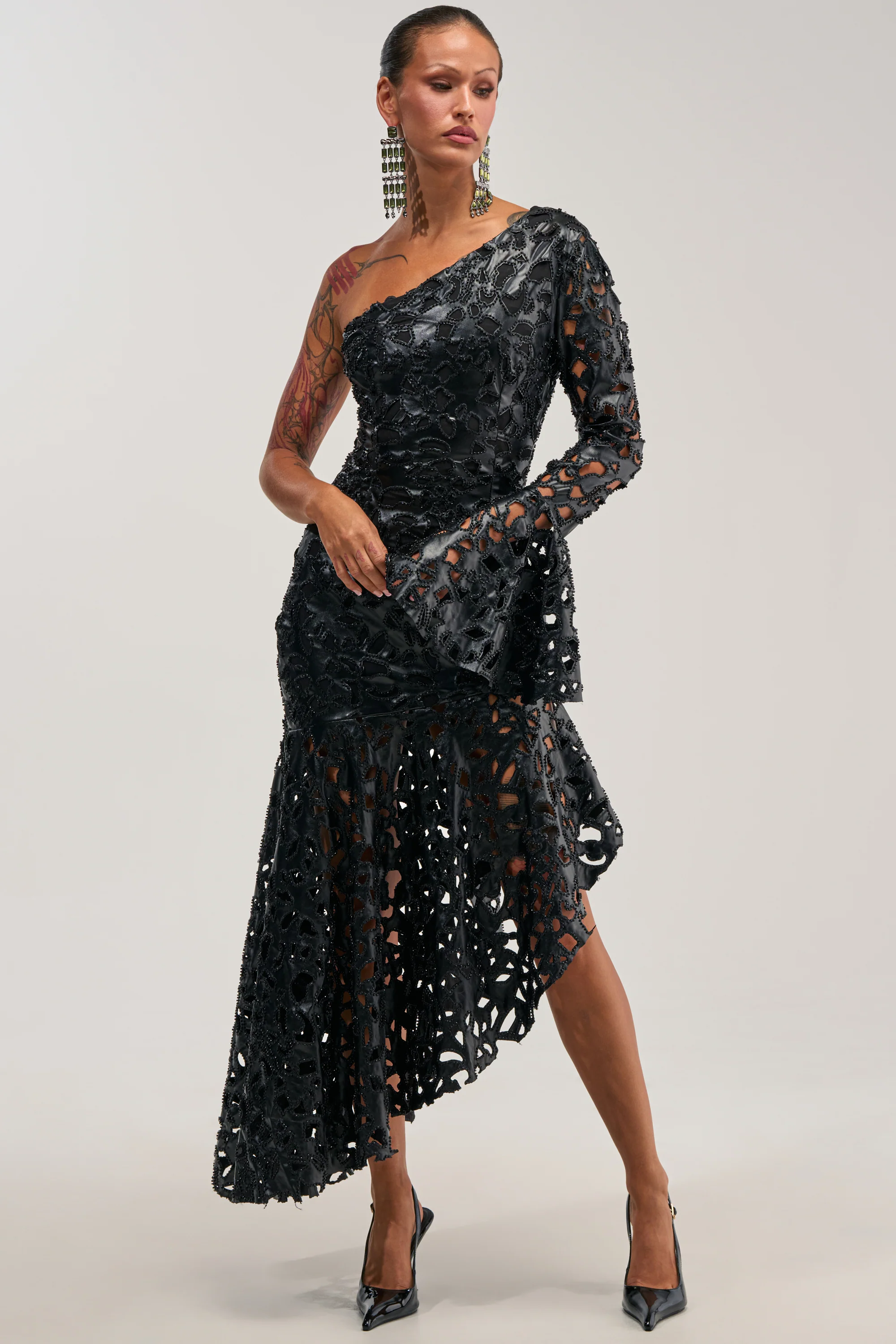 MAKE A STATEMENT ONE SHOULDER MIDI DRESS - Akira Store