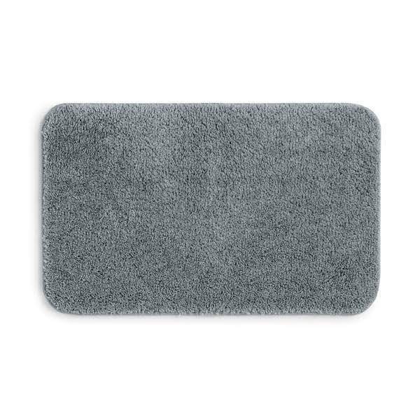 Mainstays Basic Polyester Skid Resistant Bath Rug - Grey - 20 x 32 in