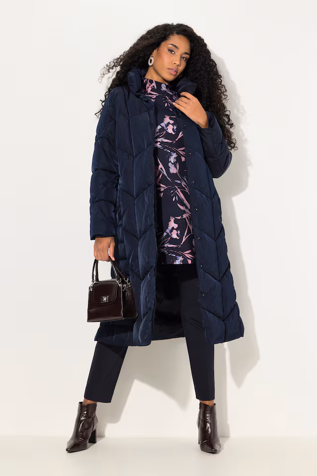 Zigzag Quilted Water Repellent Coat