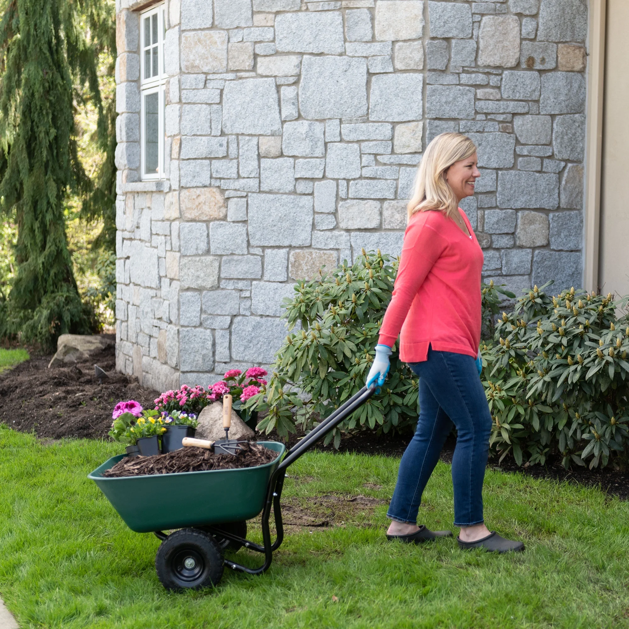 Garden Star Dual - Wheel, Poly Tray Garden Barrow Wheelbarrow