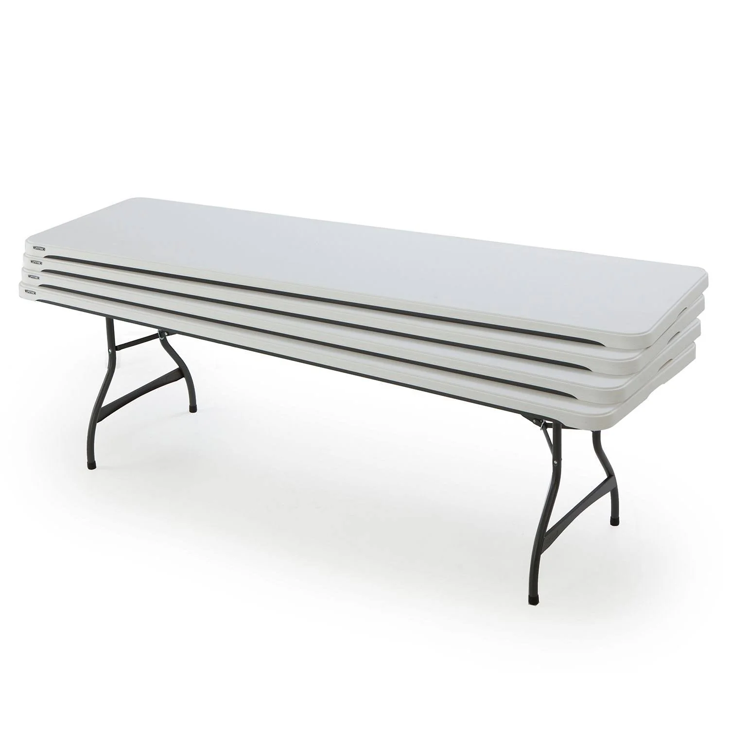 Lot de 4 tables pliantes empilables commerciales Lifetime de 2,4 m (8 pi) - Blanches (80344)
