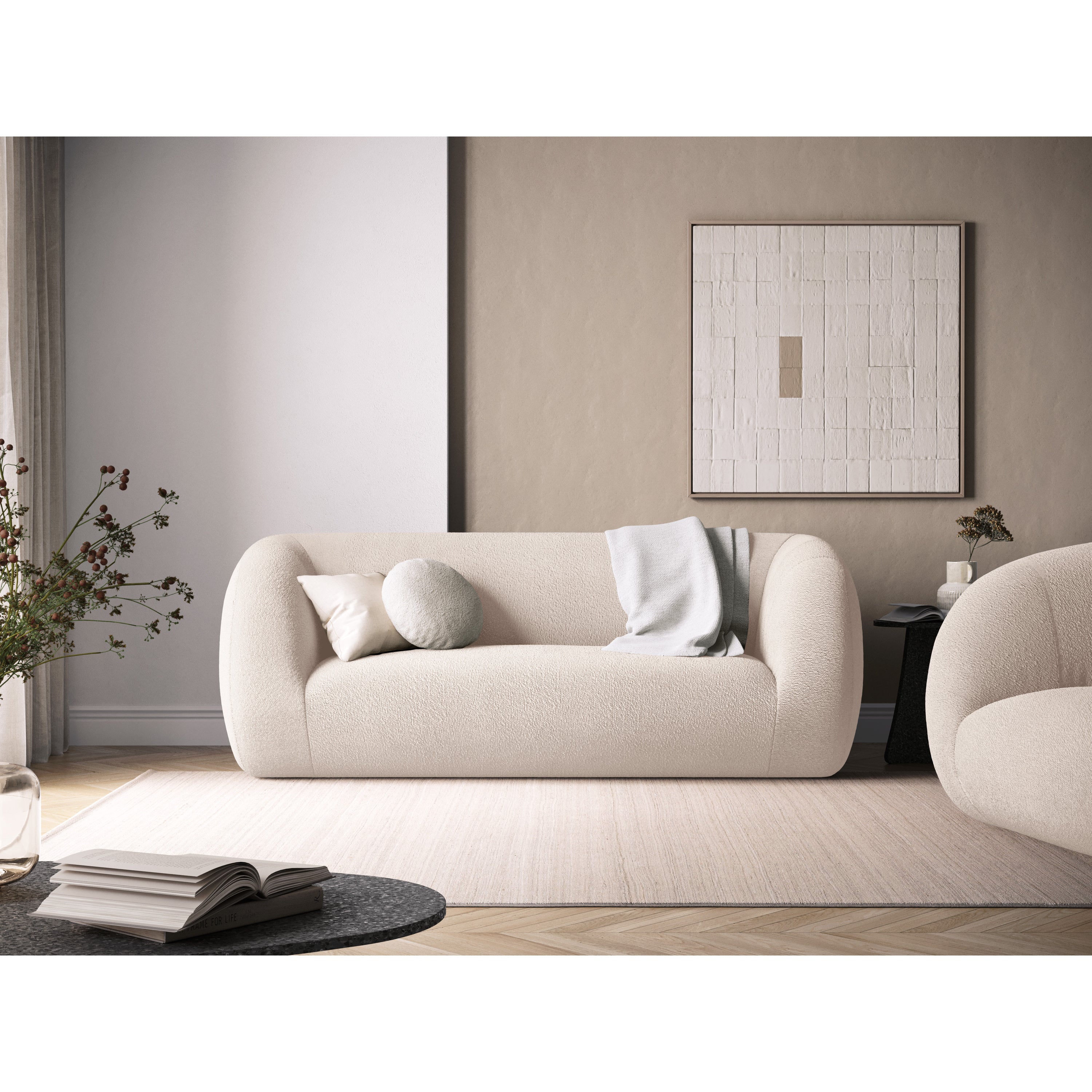 Cosmopolitan Design Essen 2,5-zitsbank - Bouclé - Beige