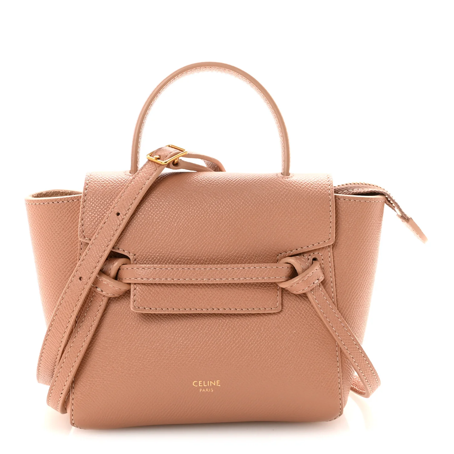 Grained Calfskin Micro Belt Bag Vintage Pink
