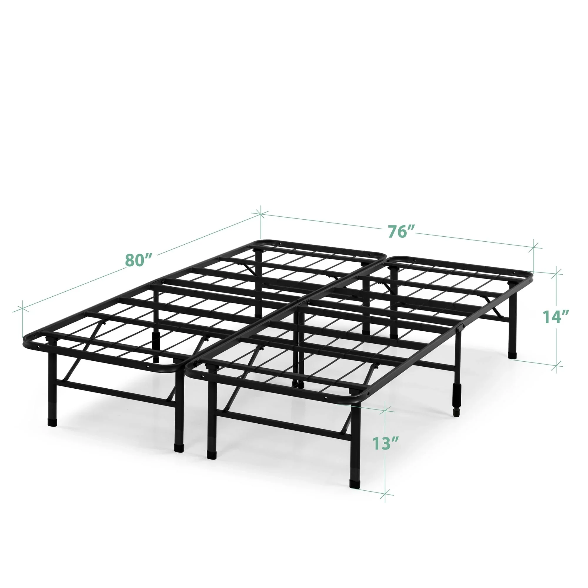 Zinus 14 Black Metal SmartBase® Tool-Free Assembly Mattress Foundation, King