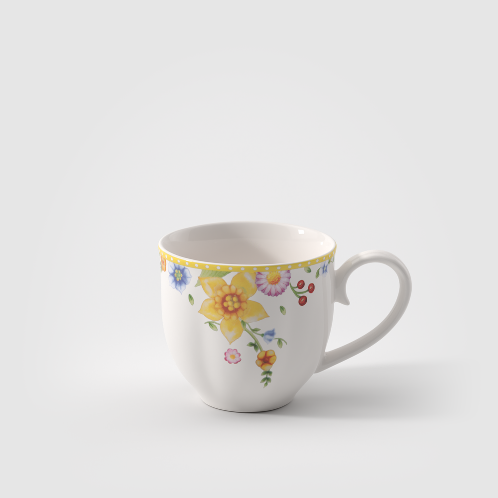 Spring Awakening Coffee cup - Yellow, 7.8 oz, Premium Porcelain