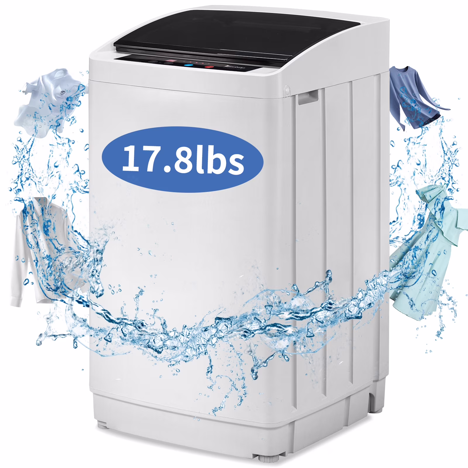 17 8lbs Portable Fully Automatic Washing Machine W/ Drain Pump(17 8lbs)