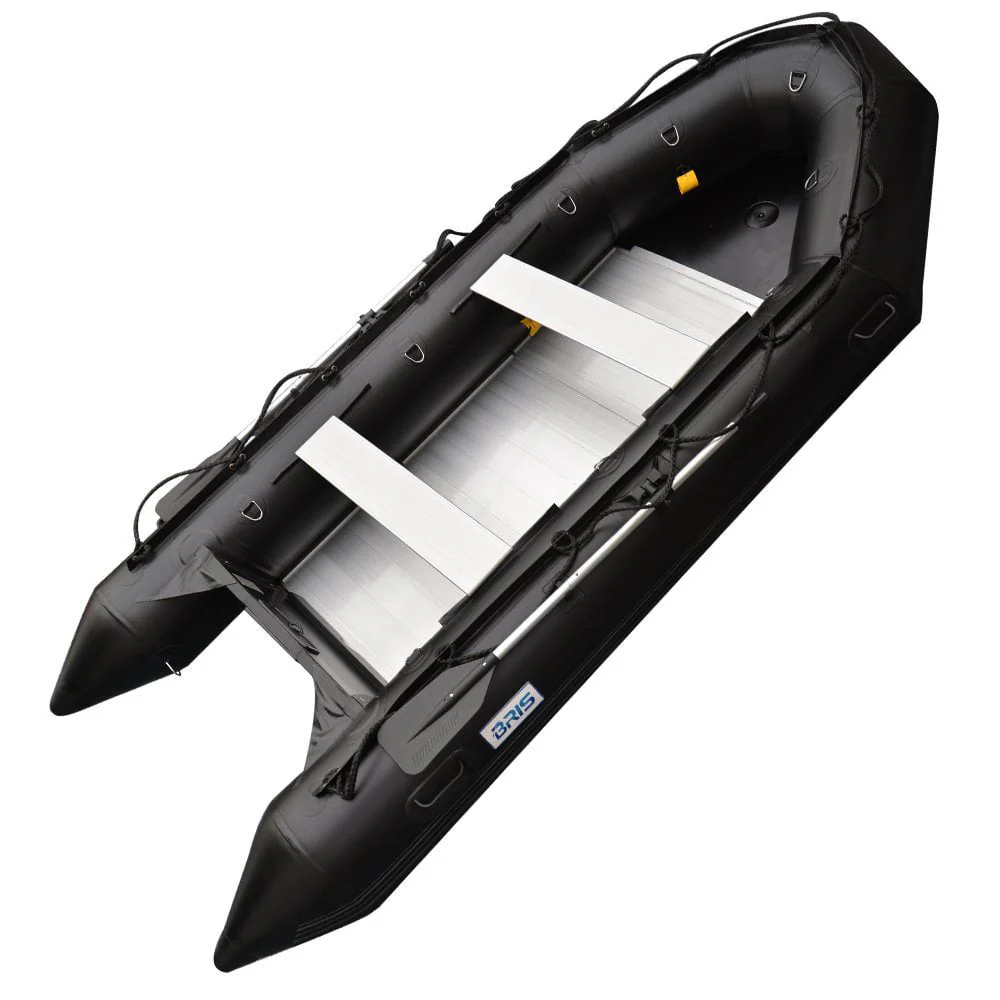 BRIS 12.5ft Inflatable Boat Inflatable Fishing Rescue Dive Boat Dinghy Raft Pontoon Boat