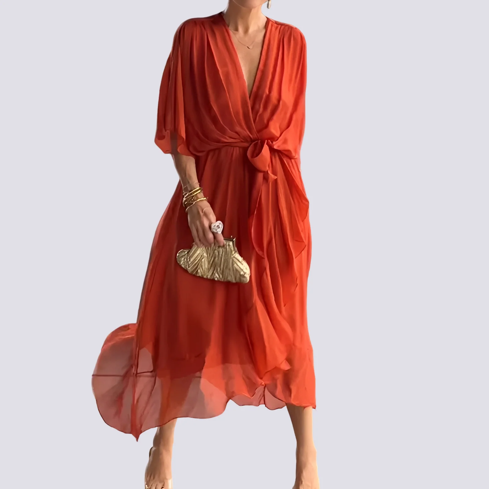 Jane - Robe Irrégulière avec Col en V