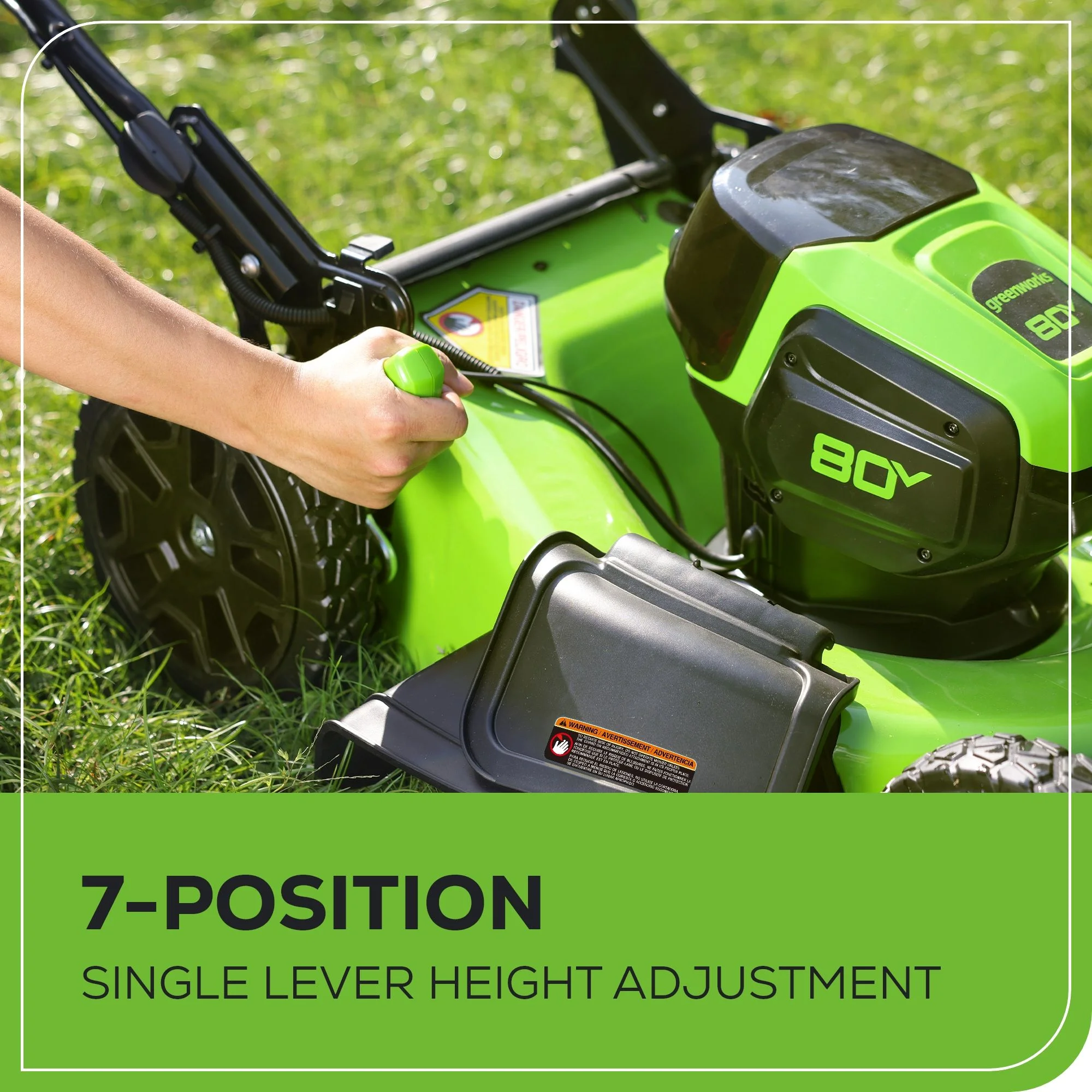 80V 21" Brushless Push Cordless Electric Lawn Mower + 500 CFM Axial Leaf Blower, With Two 2.0Ah Batteries and 30 Minute Rapid Charger - Image 7