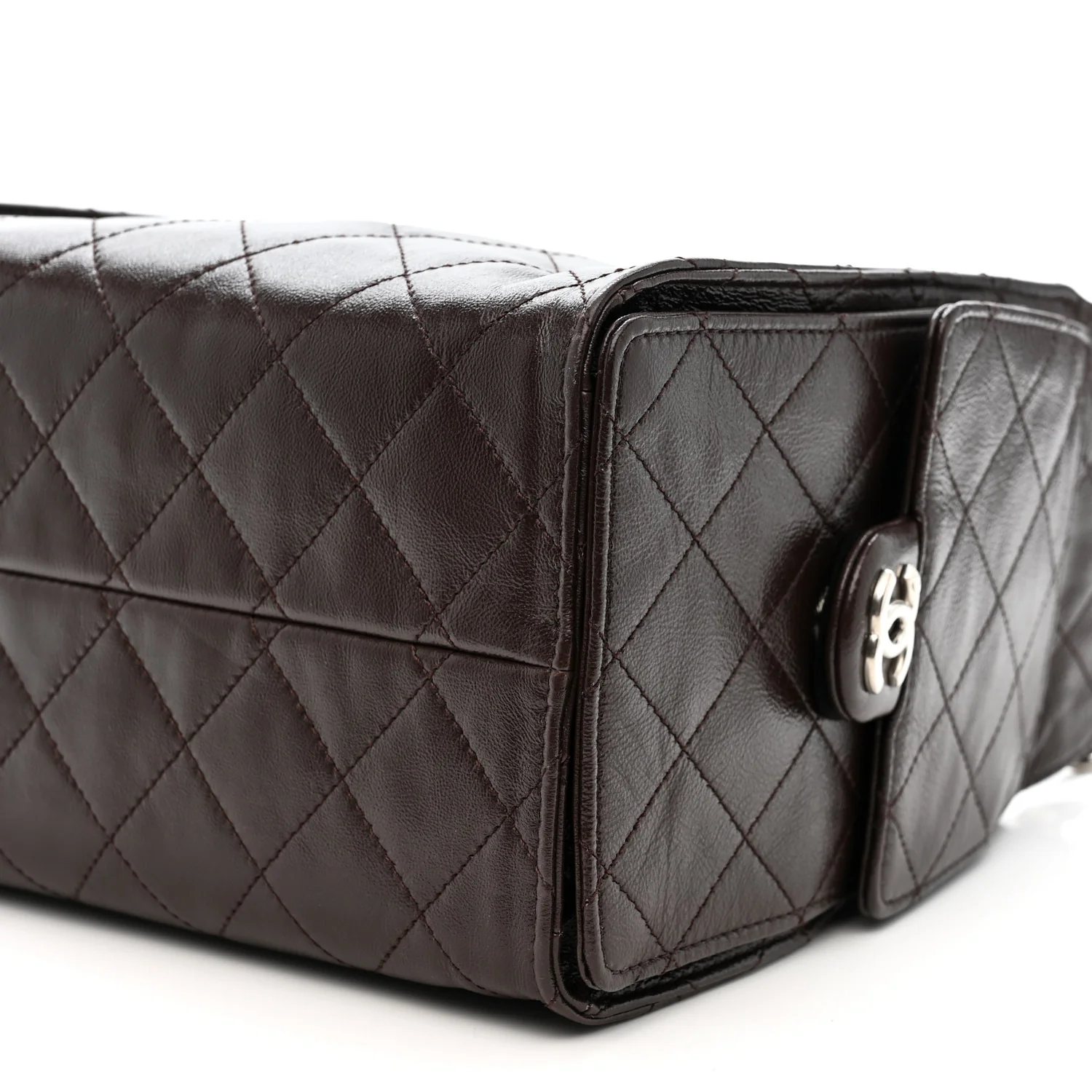 Caviar Quilted Small Chanel 25 Handbag Dark Brown