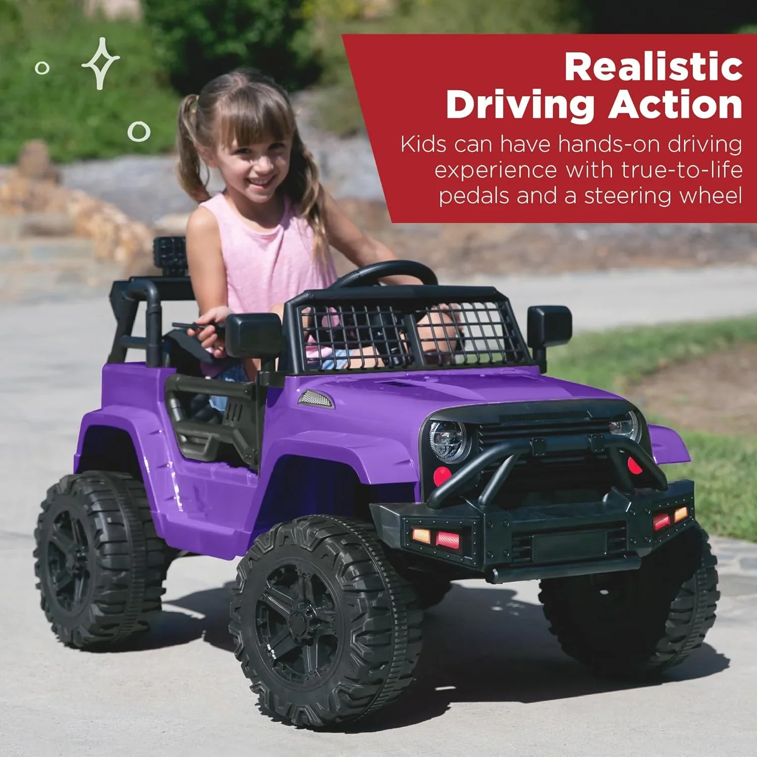 Camion électrique pour enfants Best Choice Products 12V avec suspension à ressorts et lumières LED