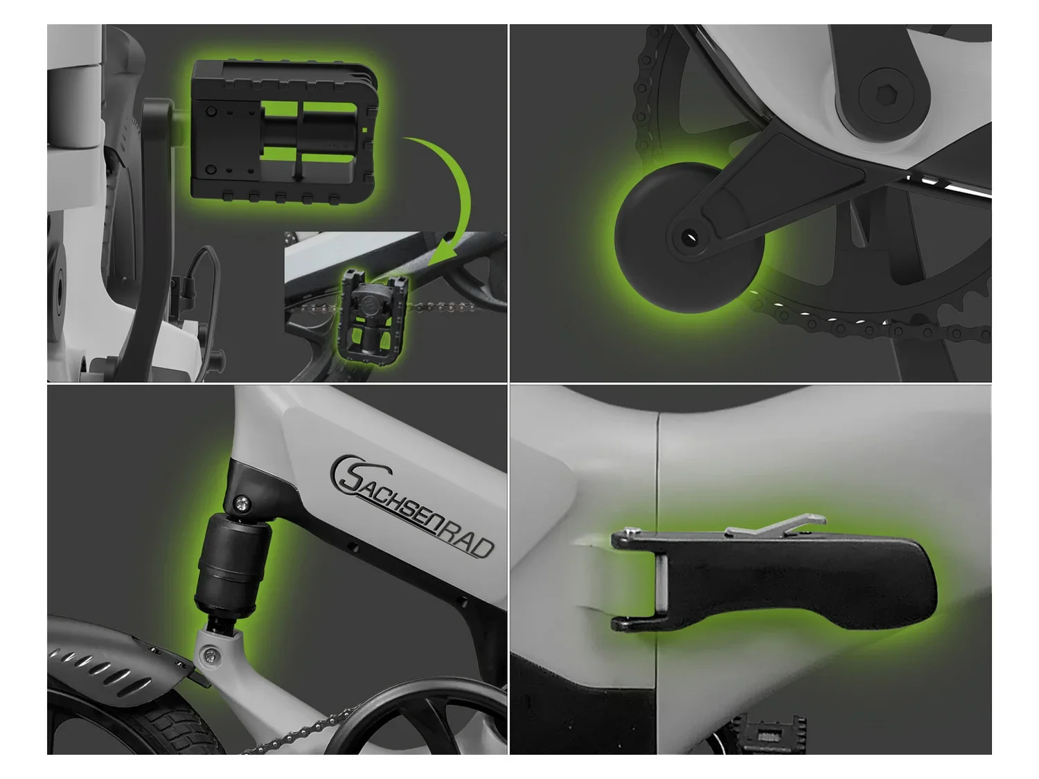SachsenRad Vlo lectrique pliable E-Folding Race Bike F12, 16 pouces