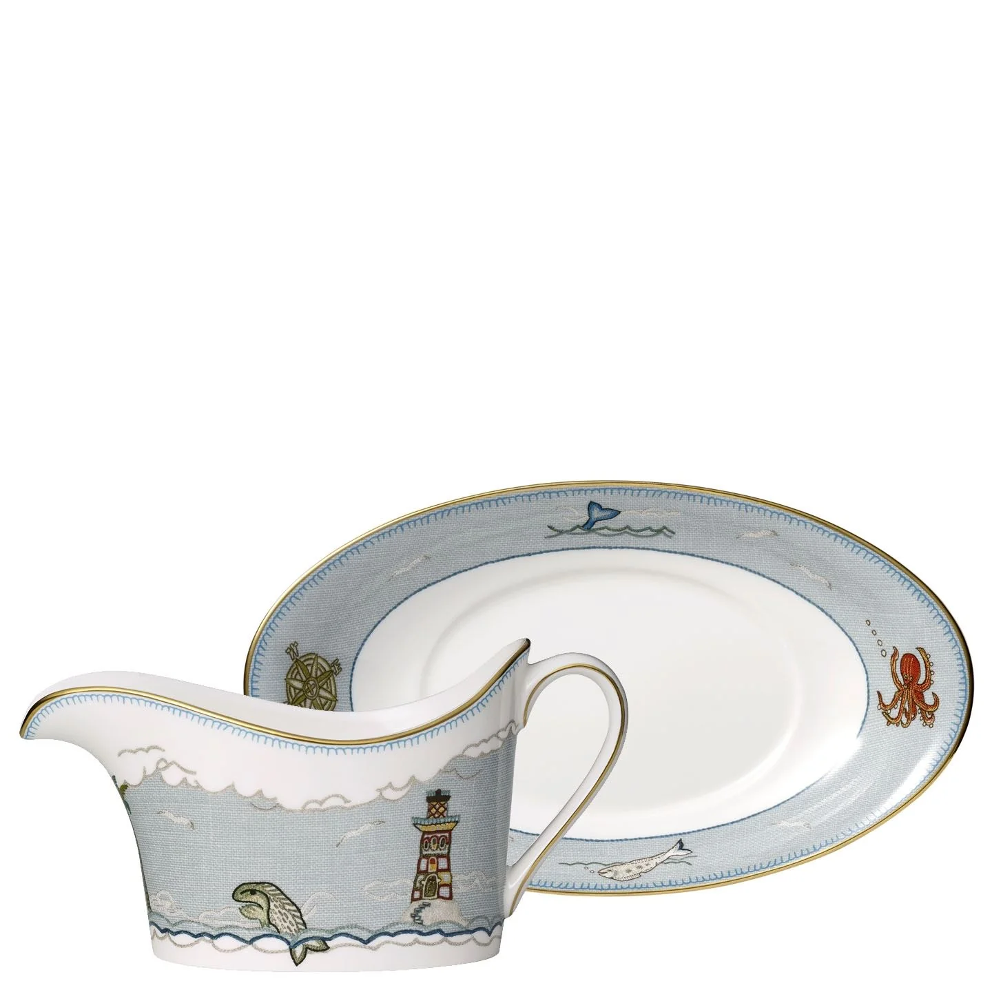 Sailor's Farewell Sauce Boat and Stand