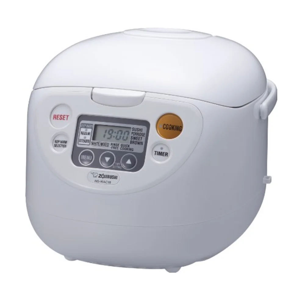 Zojirushi Micom Rice Cooker and Warmer (10 - Cup/ Cool White) with Rice Washing Bowl and Bamboo Spoon