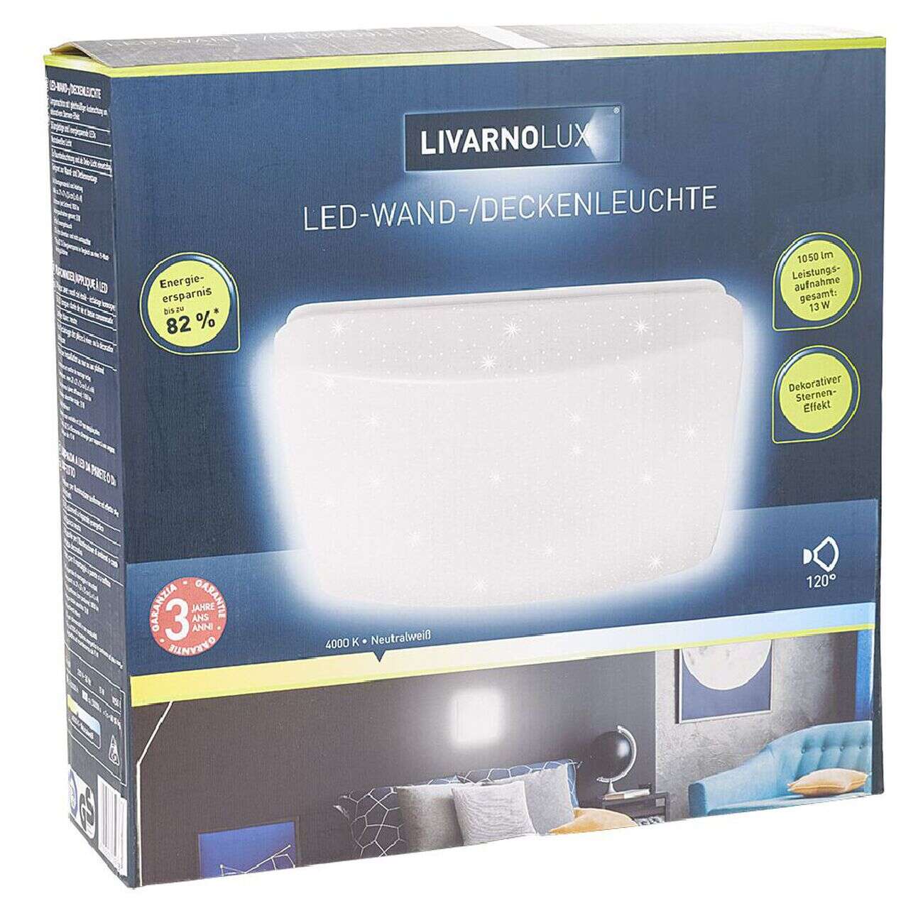 Plafonnier carré LED 27 cm 36 LED