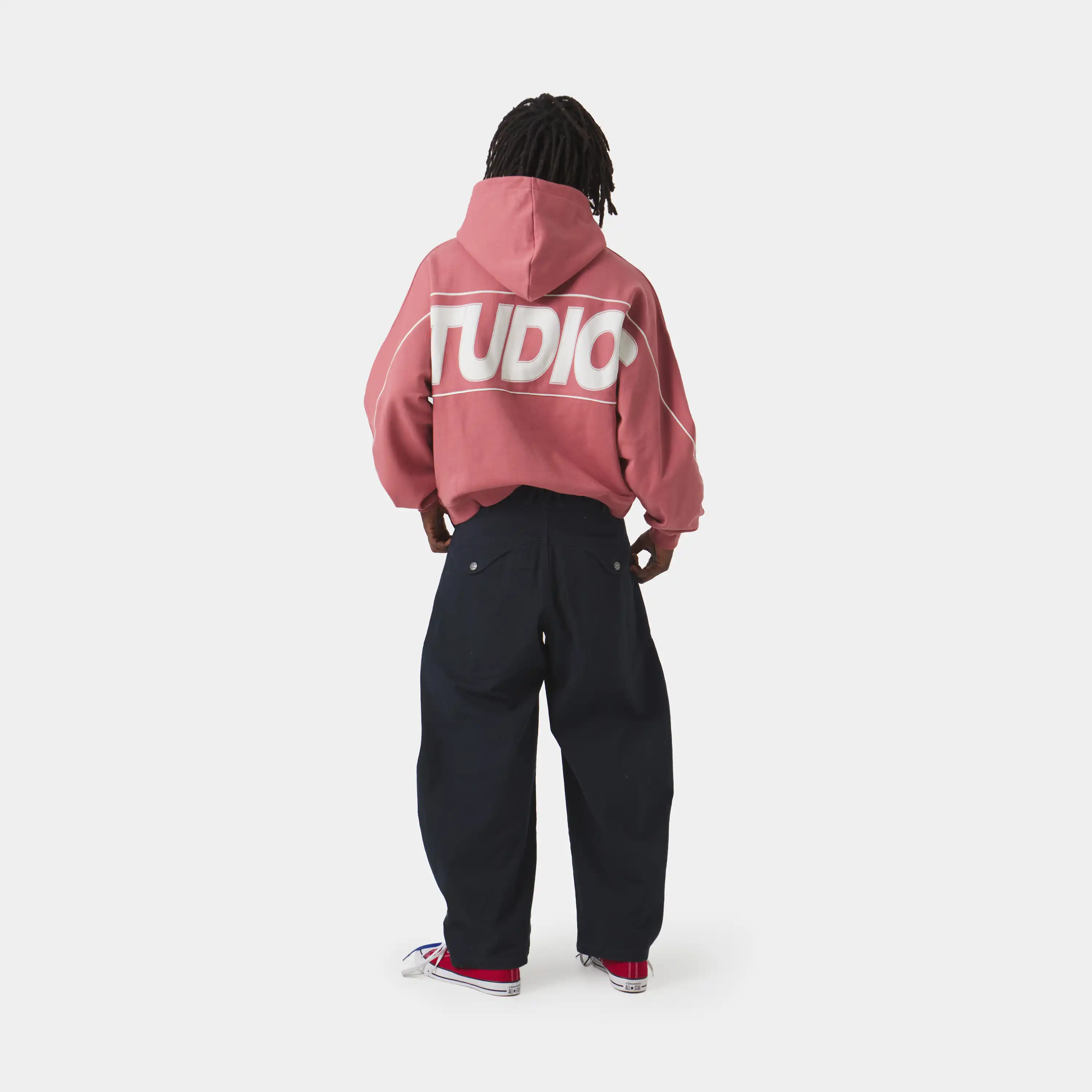 Crossline Red Oversized Hoodie