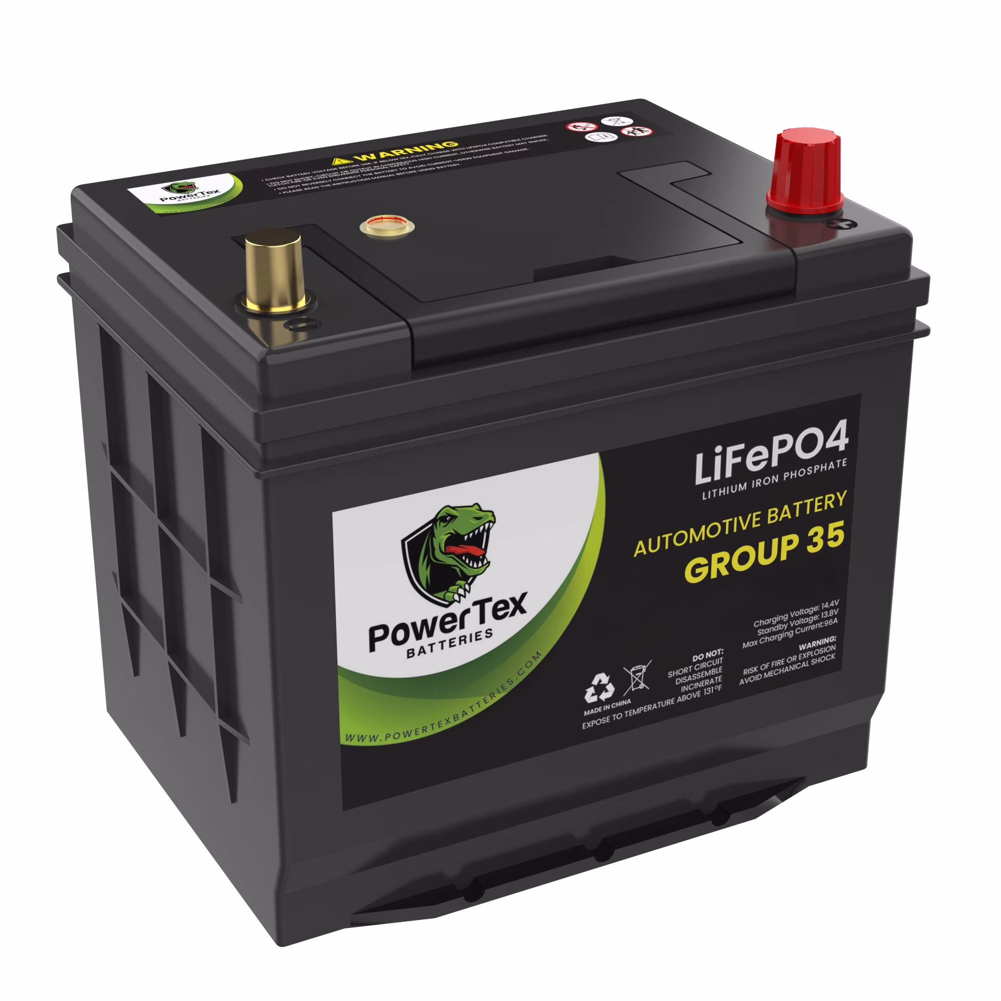 Lithium Car Battery BCI Group 35 / Q85 LiFePO4 Lithium Iron Phosphate Automotive Batteries 40Ah | 1200CA | Internal Jump-Start | Cutting Edge BMS | Bluetooth