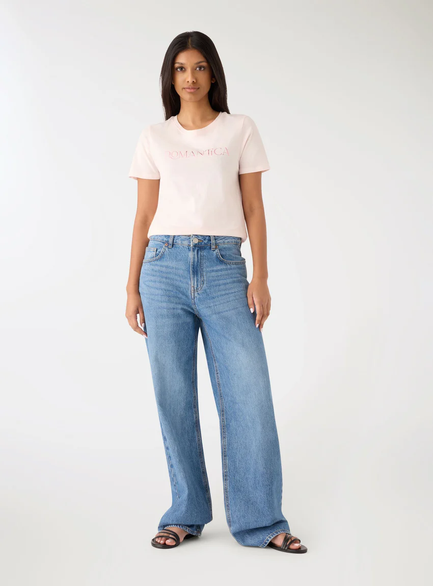 Terranova T-shirt con scritta laminata