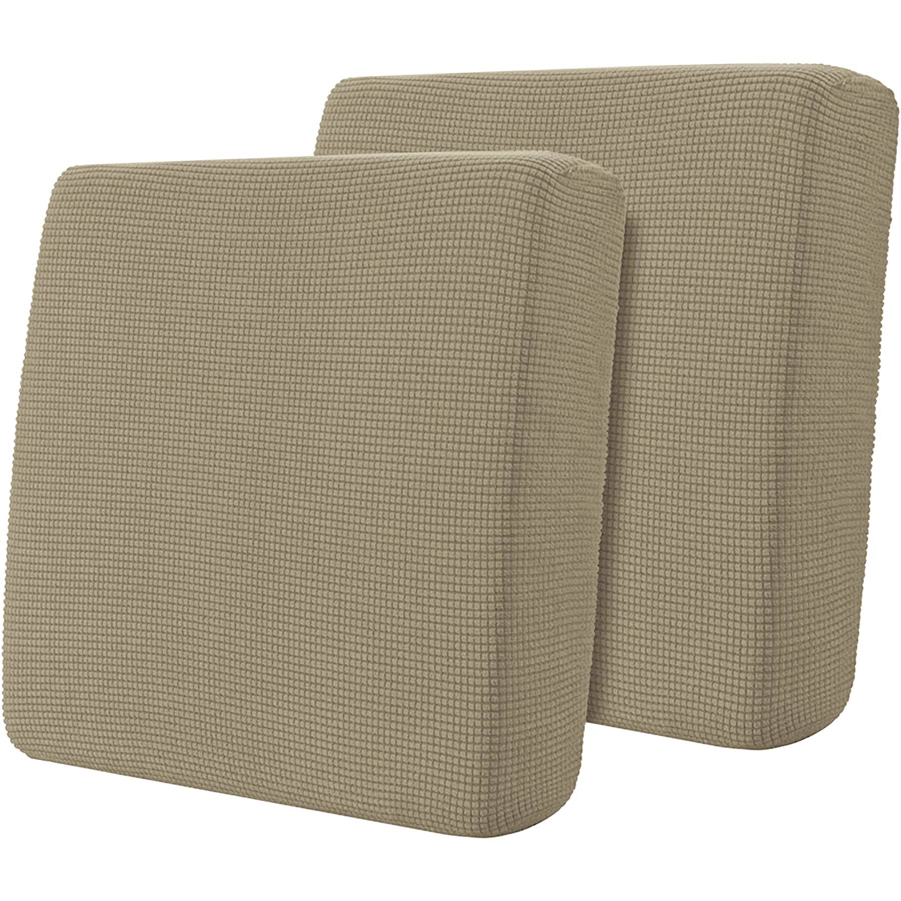 Hokway Stretch Couch Cushion Slipcovers Reversible Cushion Replacement Slipcovers Sofa Cushion Covers(Sand,2)