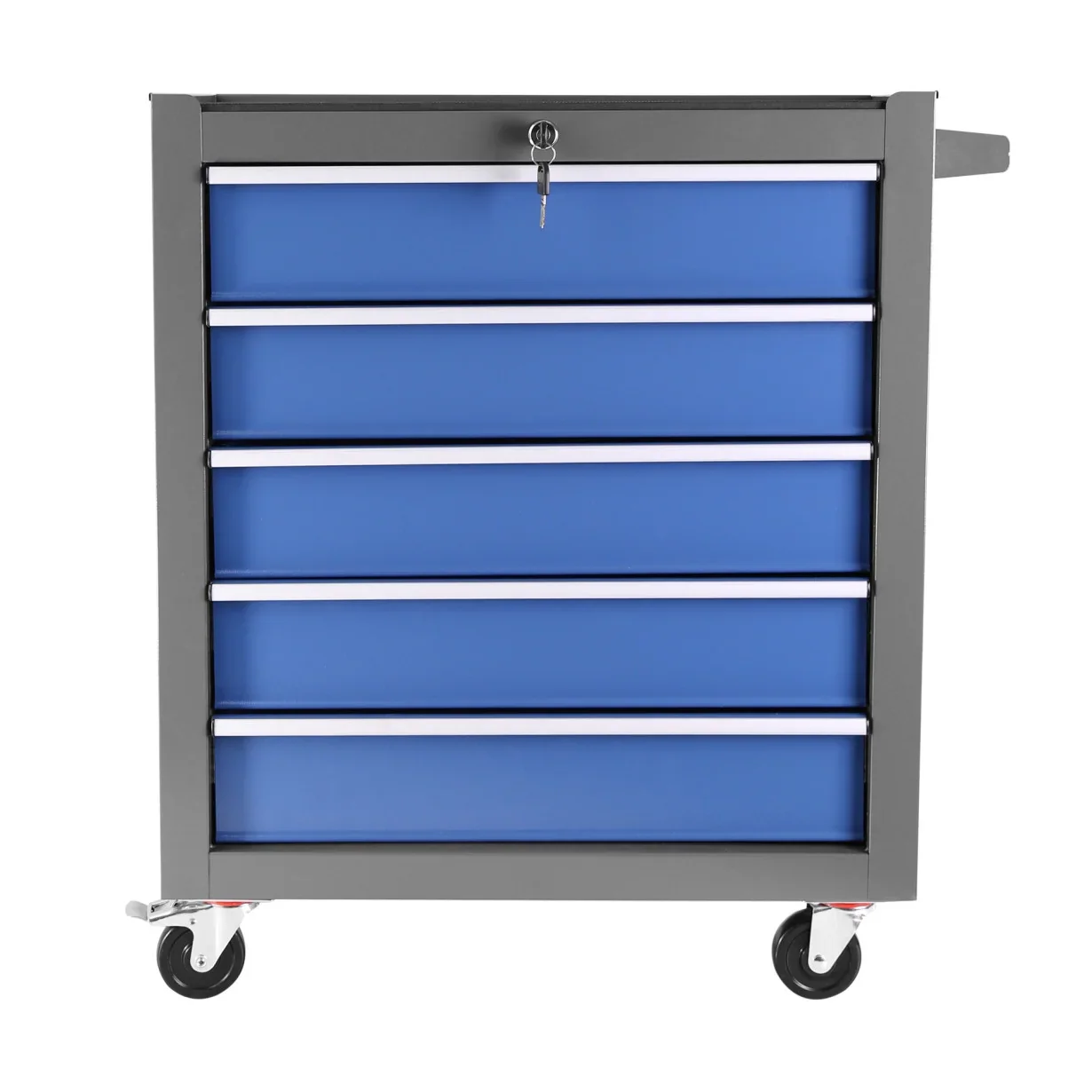 Rolling Tool Box With 5-Drawers, tool Chest with wheels with Keyed Locking System and Drawer, Liners, Tool Caet with Link Buckle and can be Combined to Large Cabinet Set, for Warehouse, Garage