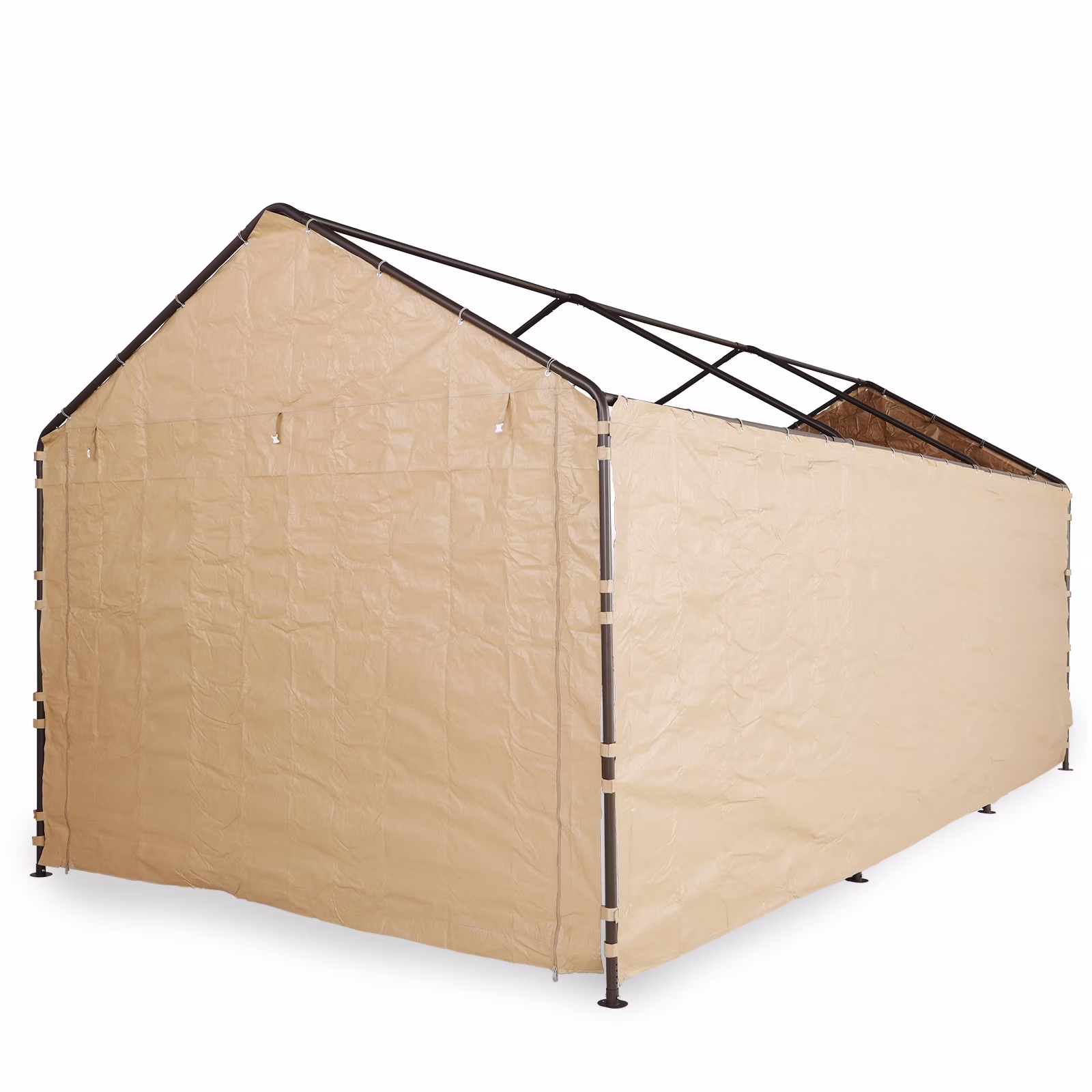10x20 ft Weather Carport Sidewall Tarp Replacement, Dark Grey- TopFrame Not Included(10' x 20'/Dark Grey) - Image 4