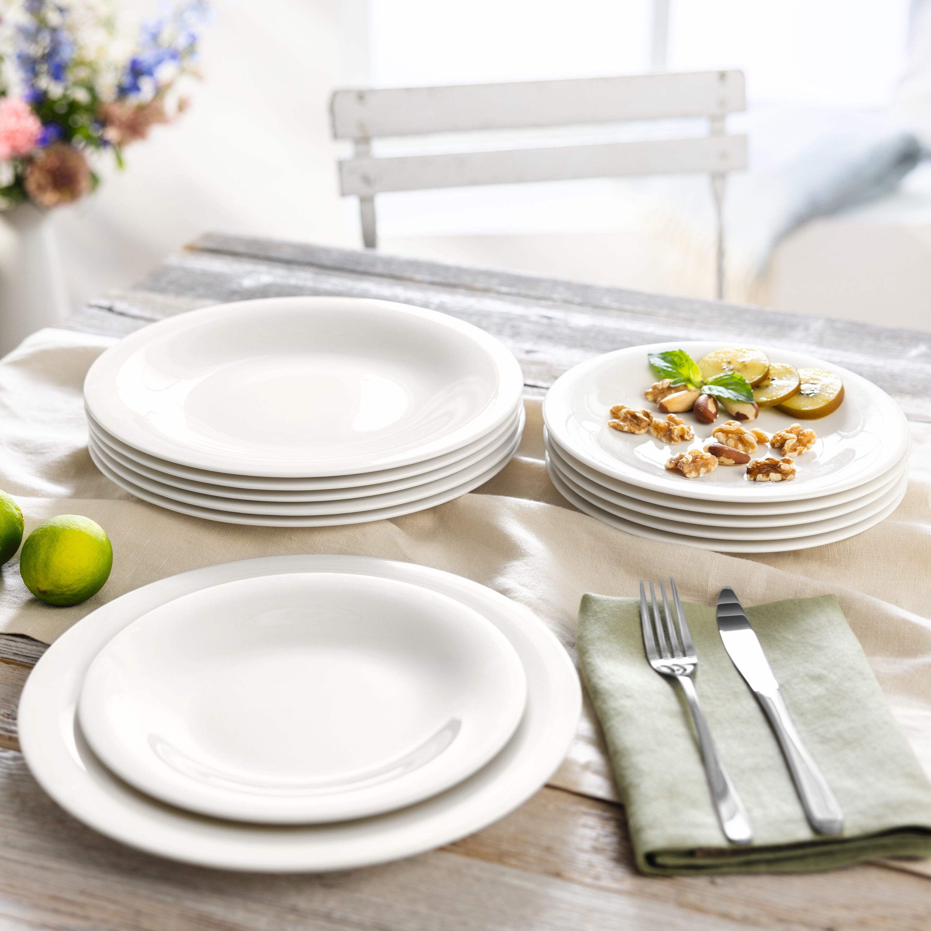 New Cottage Dinnerware set - White, Premium Porcelain