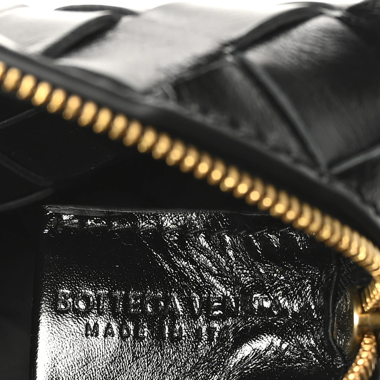 Polished Nappa Intrecciato Metallic Knot Mini Loop Camera Bag Black