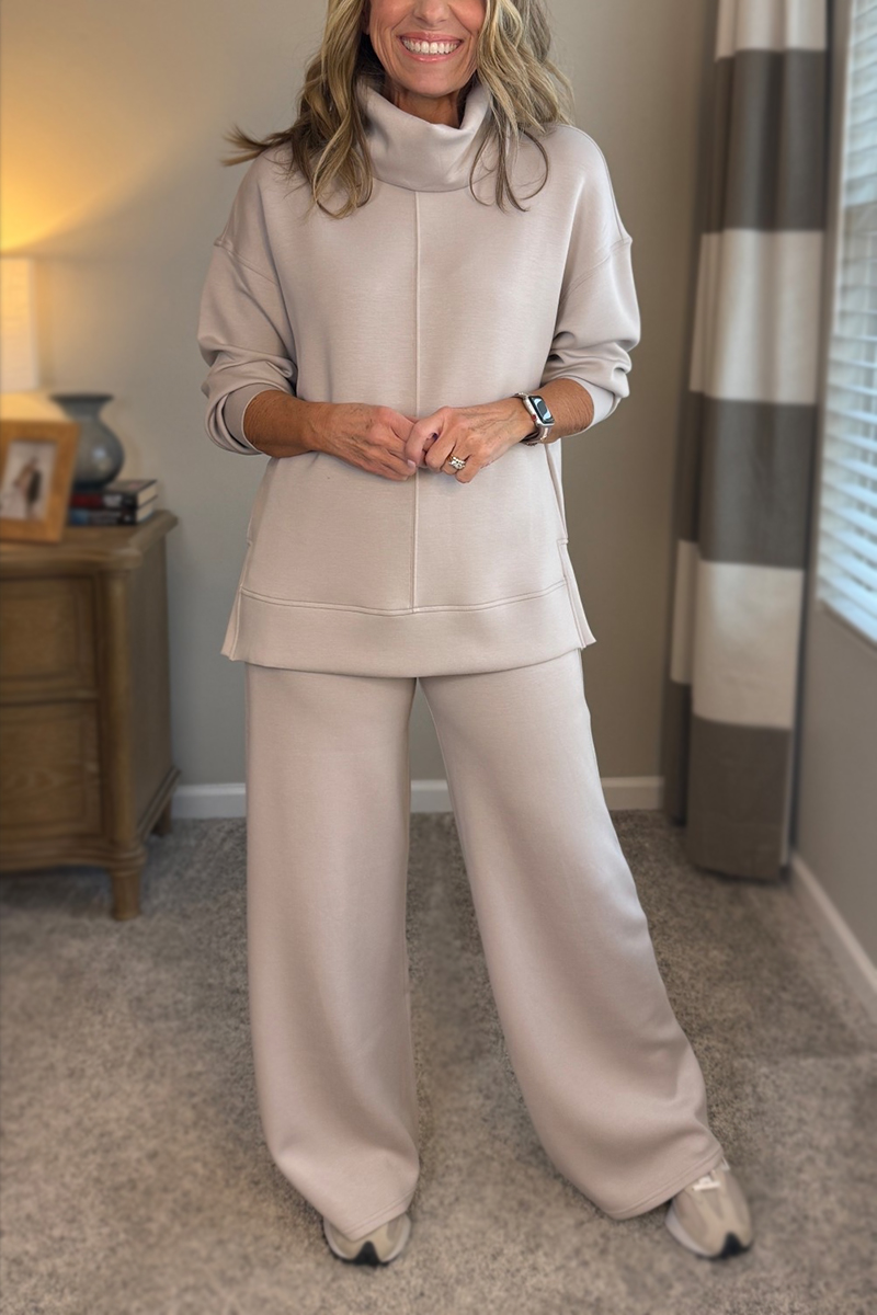 New Arrivals🔥 Cozy Travel Cowl Neck Sweatshirt and Pant 2 Piece Sets