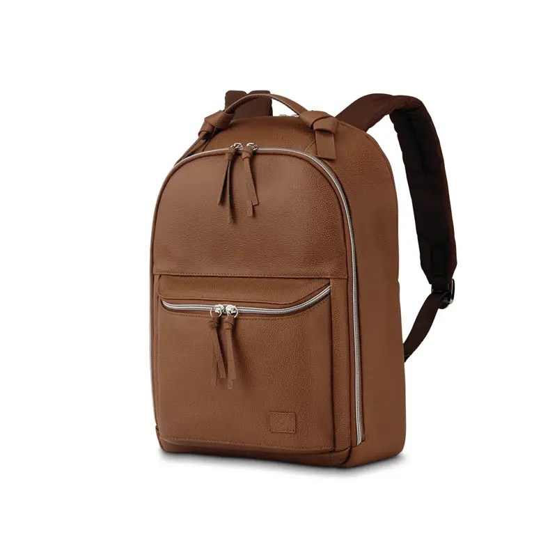 Cognac Women's Leather Everyday Backpack Business Bags | 3249-ZDOUS - SAMSONITE OUTLET