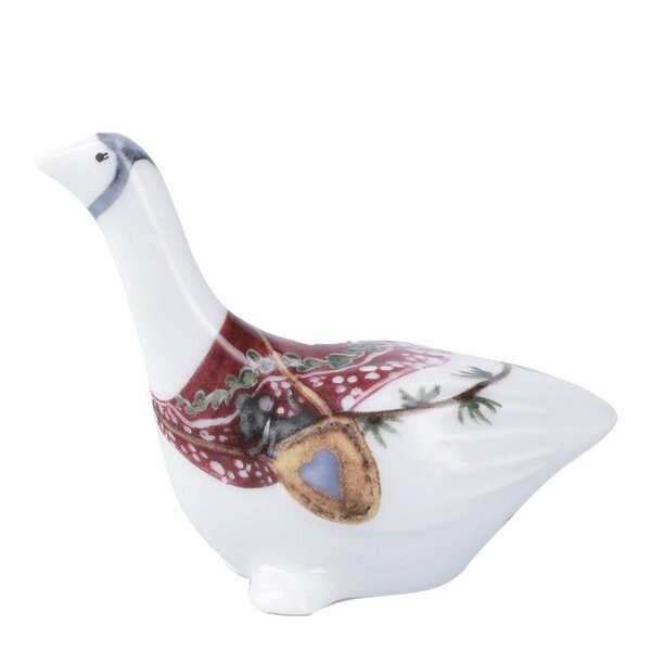 Hammershøi Christmas gås 8 cm hvit m/dekor
