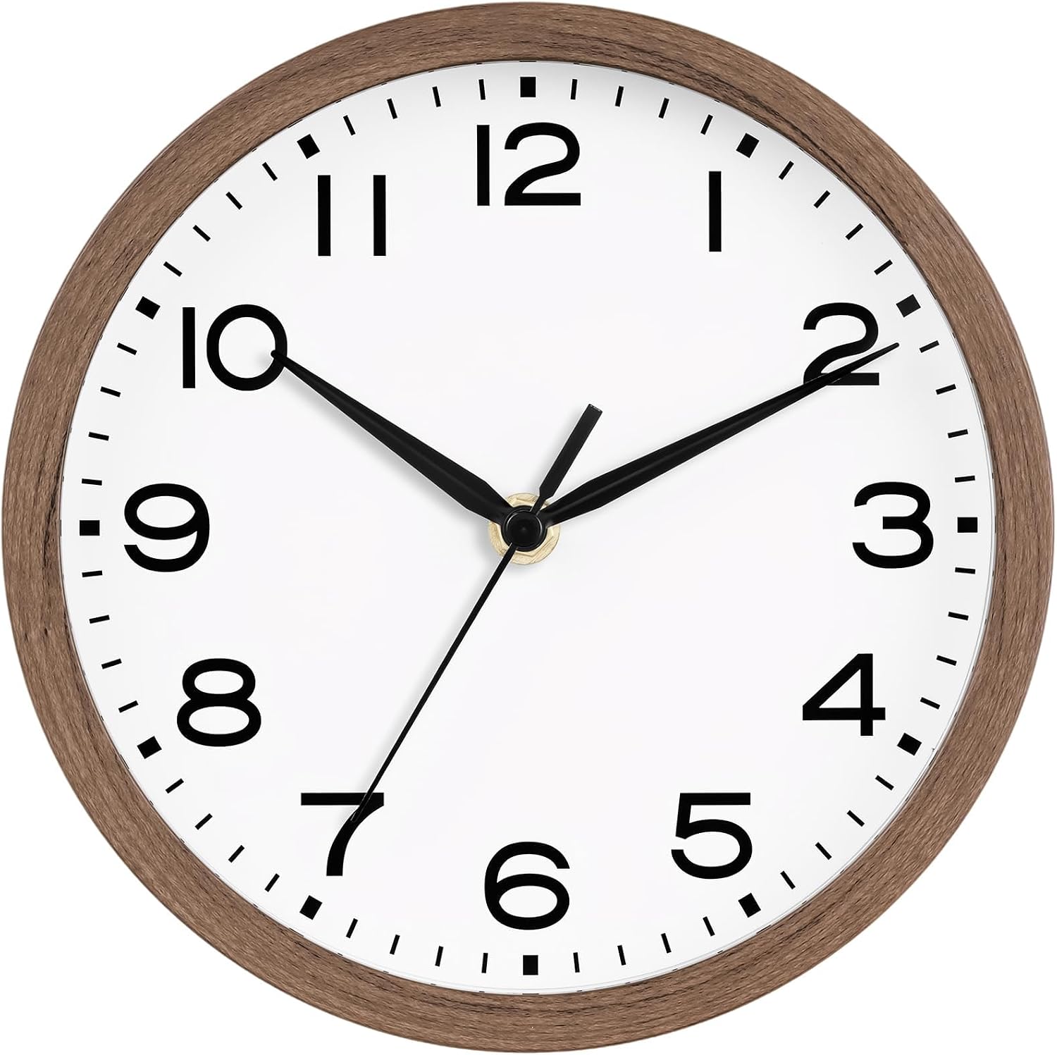 AKCISOT 10 Inch Wall Clock, Silent Battery Operated Analog Clock, Black |   Classroom |   Kitchen |   Office |   Easy to Read Numbers |   Garage