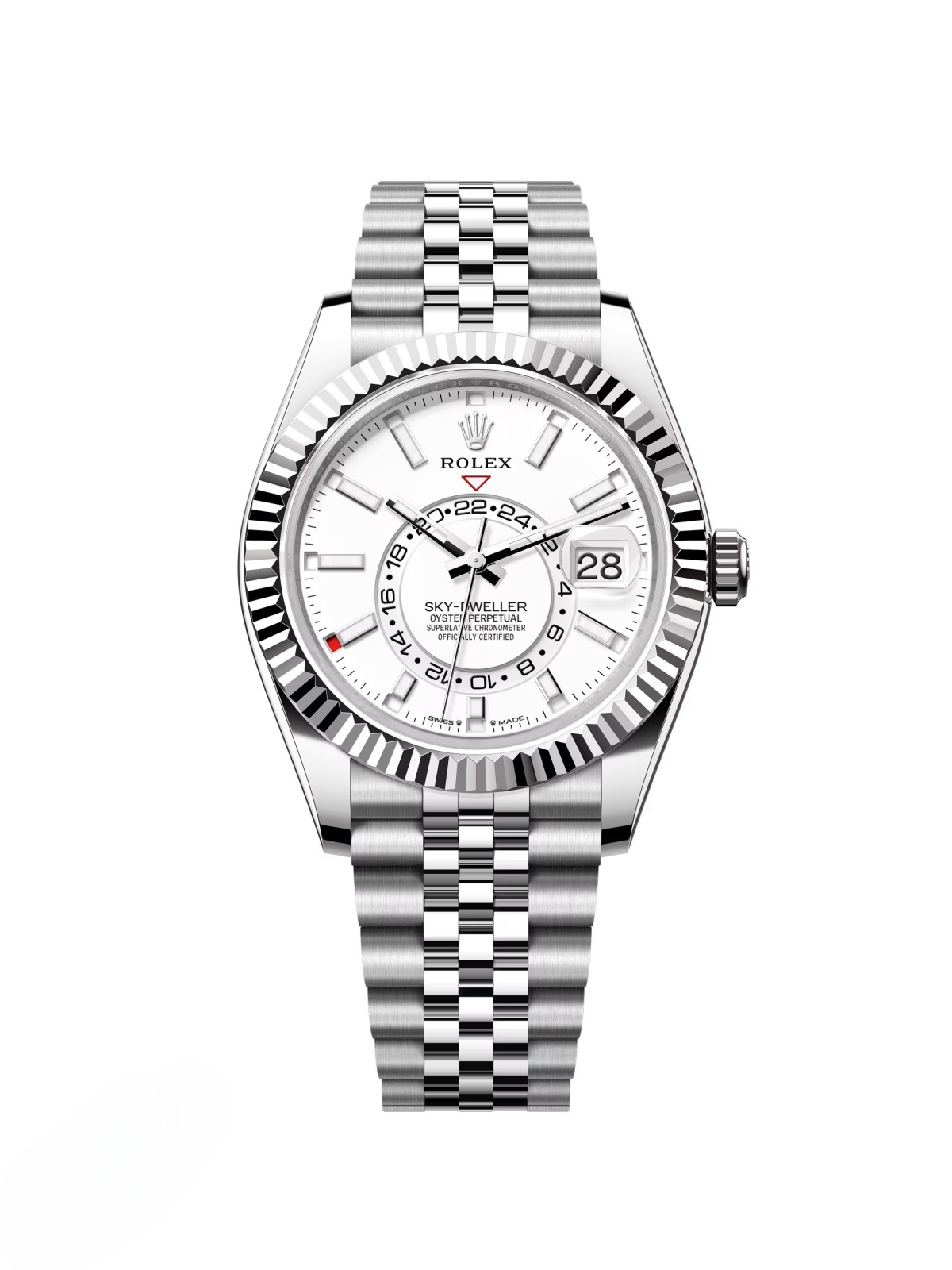 [Super Clone]RLX  Sky-Dweller 42mm Stainless Steel White Dial Jubilee - 336934