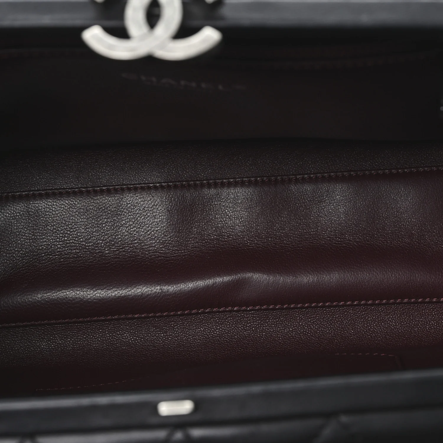 Lambskin Quilted Kisslock Minaudiere Black