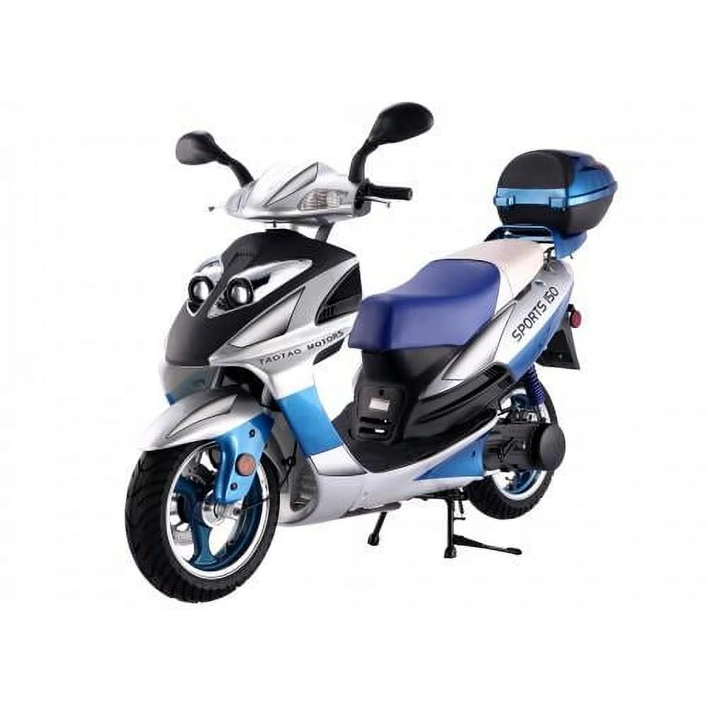Lancer 150cc Gas Fully Automatic Scooter with Matching Storage Trunk Sporty Black(Black) - Image 4