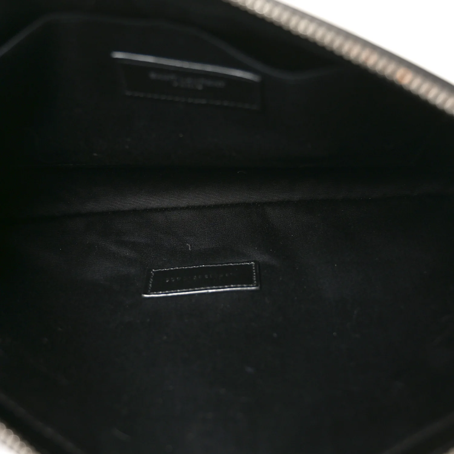 Linen Canvas Rive Gauche Zipped Pouch Black