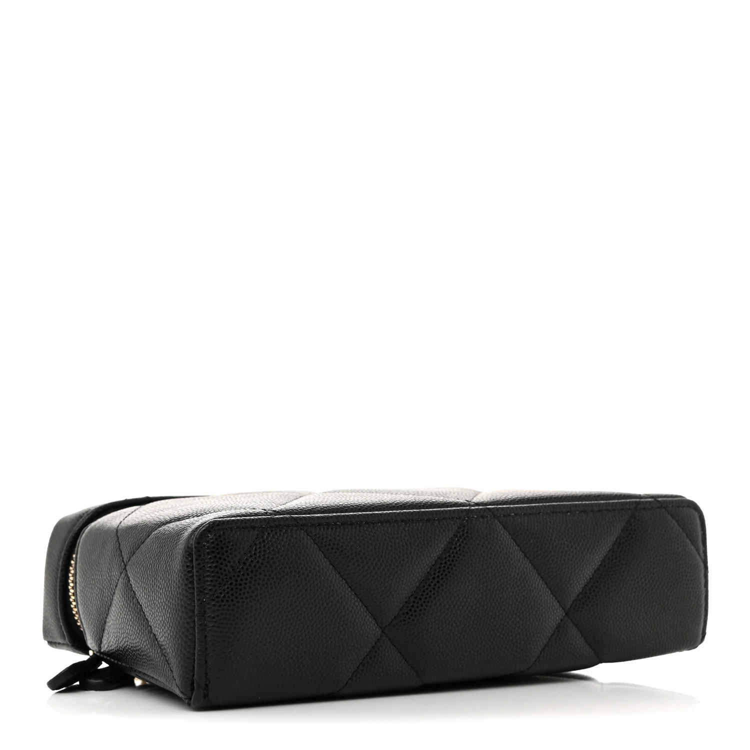 Caviar Quilted Top Handle Slim Vanity With Chain Black